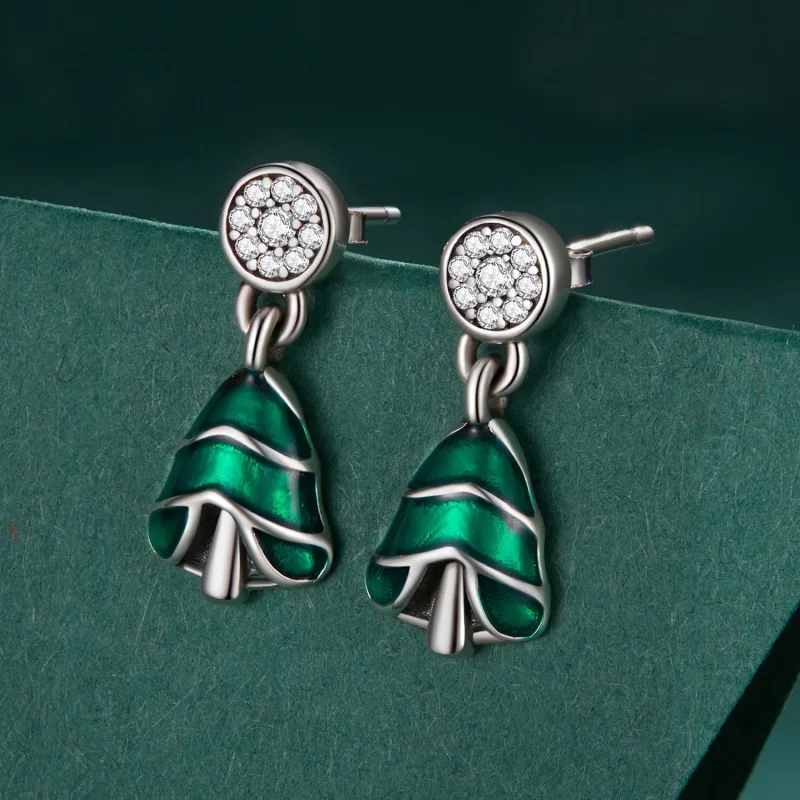 (zdjęcie do) Pandora Style Kolczyki w kształcie choinki - BSE919 - Wyświetl 2
