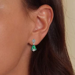 Pandora Style Kolczyki w kształcie choinki - BSE919
