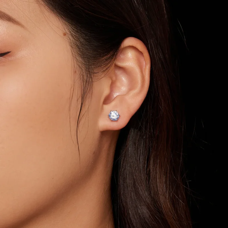 (zdjęcie do) Pandora Style Kolczyki z błękitnym mojzysytem Aquamarine - MSE025-LLB - Wyświetl 3
