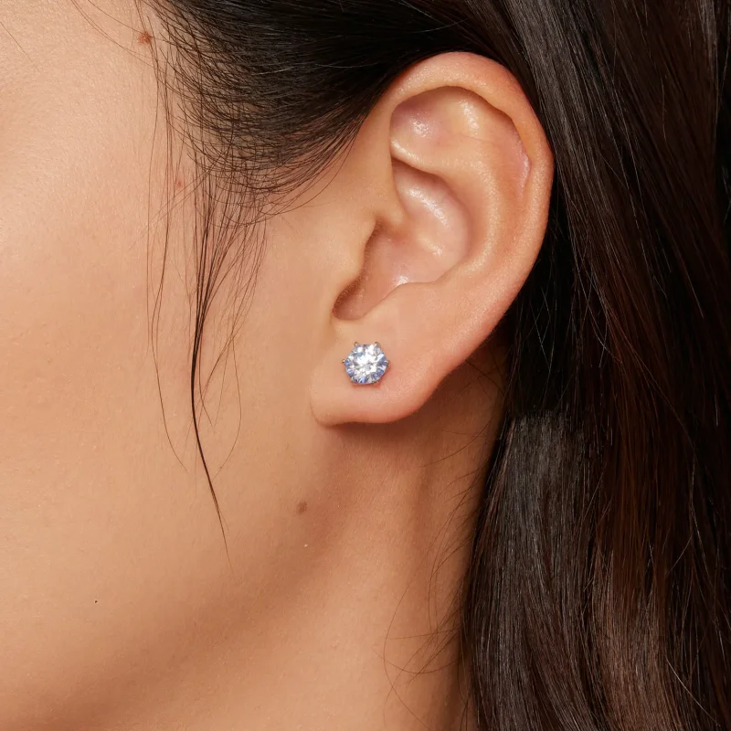 (zdjęcie do) Pandora Style Kolczyki z błękitnym mojzysytem Aquamarine - MSE025-LLB - Wyświetl 4