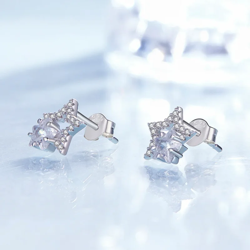 (zdjęcie do) Pandora Style Kolczyki z gwiazdkami - BSE878 - Wyświetl 2
