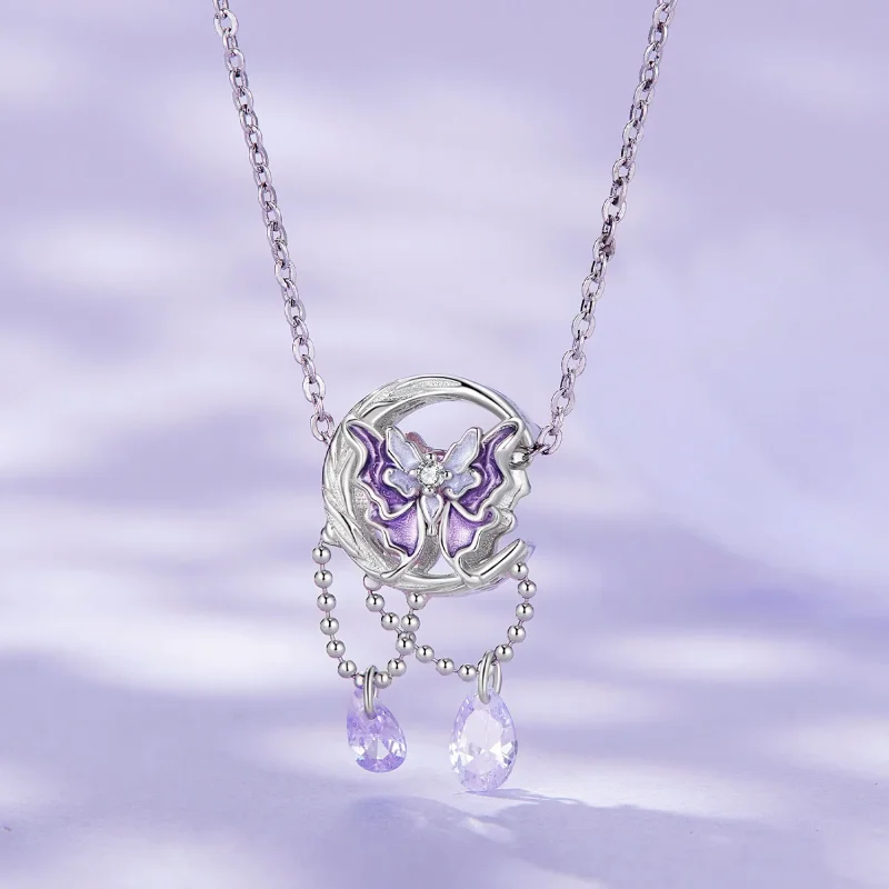 (zdjęcie do) Pandora-style Kolia Księżycowy Motyl - SCC2545 - Wyświetl 2