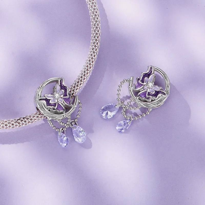 (zdjęcie do) Pandora-style Kolia Księżycowy Motyl - SCC2545 - Wyświetl 4