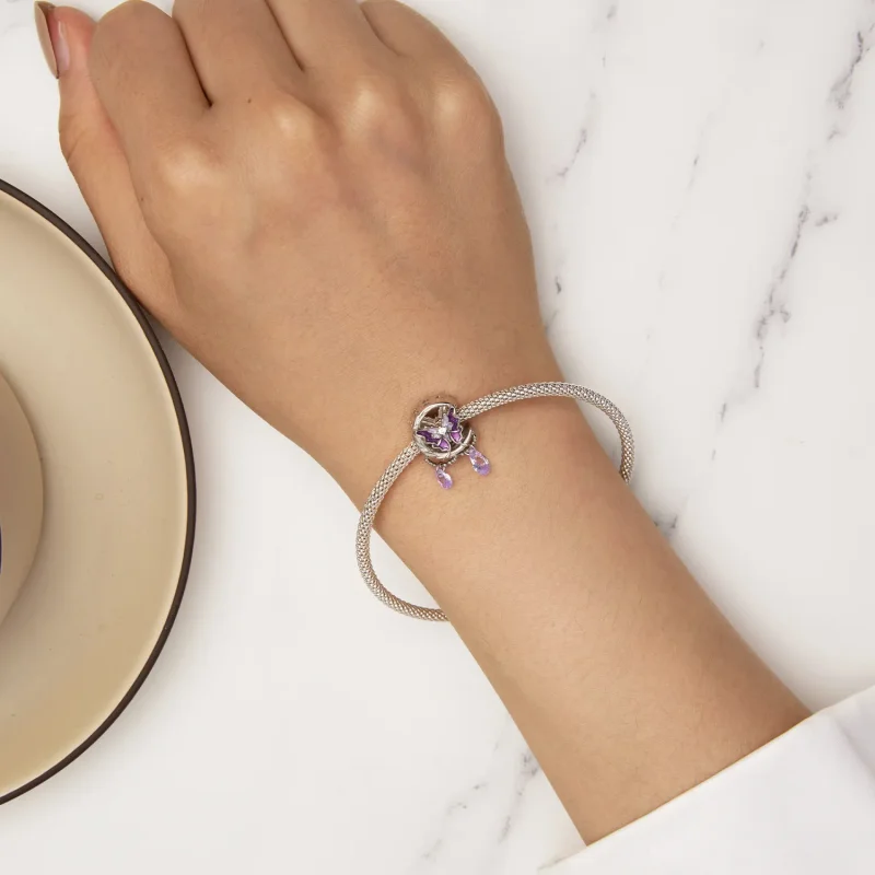 (zdjęcie do) Pandora-style Kolia Księżycowy Motyl - SCC2545 - Wyświetl 6