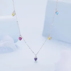 Pandora Style Kolorowy Naszyjnik z Serduszkiem - BSN320