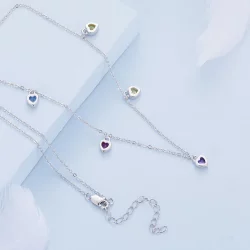 Pandora Style Kolorowy Naszyjnik z Serduszkiem - BSN320