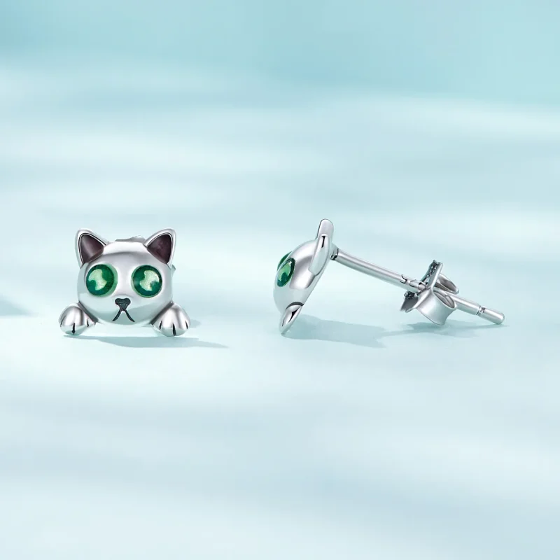 (zdjęcie do) Pandora Style Kot Podświetlany Kolczyki w Stylu Studs - SCE1643 - Wyświetl 4