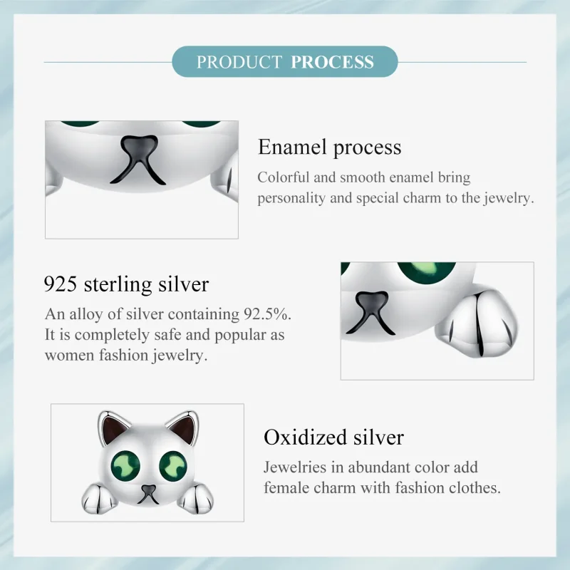 (zdjęcie do) Pandora Style Kot Podświetlany Kolczyki w Stylu Studs - SCE1643 - Wyświetl 7