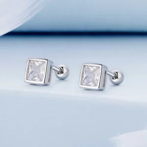 Pandora Style Księżniczka Zirconia Kolczyki sztyfty - BSE885-L
