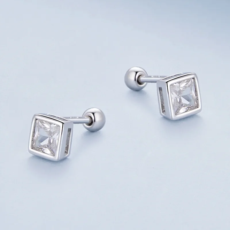(zdjęcie do) Pandora Style Księżniczka Zirconia Kolczyki sztyfty - BSE885-L - Wyświetl 3