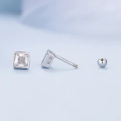 Pandora Style Księżniczka Zirconia Kolczyki sztyfty - BSE885-L