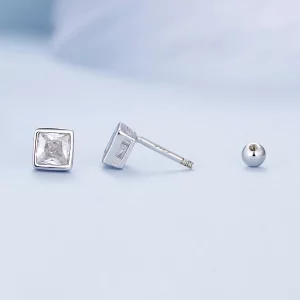 Pandora Style Księżniczka Zirconia Kolczyki sztyfty - BSE885-L