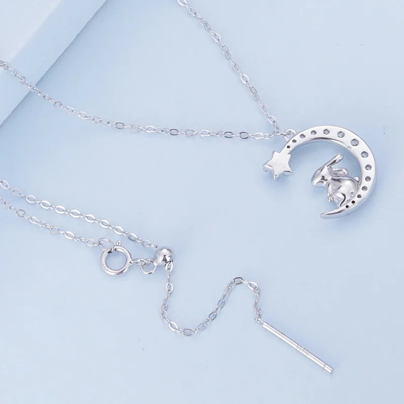 (zdjęcie do) Pandora Style Księżycowy Naszyjnik Z Królikiem - BSN302 - Wyświetl 4