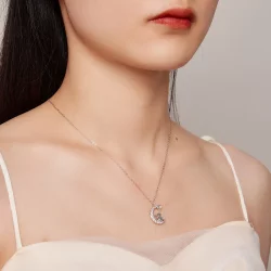 Pandora Style Księżycowy Naszyjnik Z Królikiem - BSN302