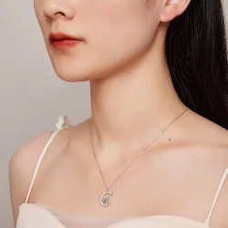 Pandora Style Księżycowy Naszyjnik Z Królikiem - BSN302