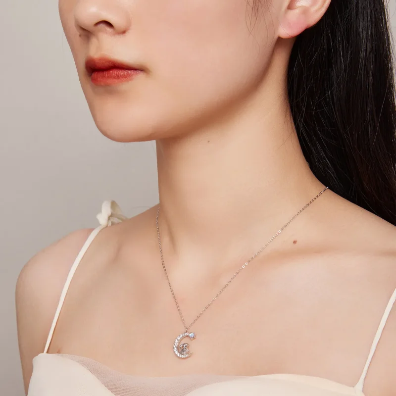 (zdjęcie do) Pandora Style Księżycowy Naszyjnik Z Królikiem - BSN302 - Wyświetl 7