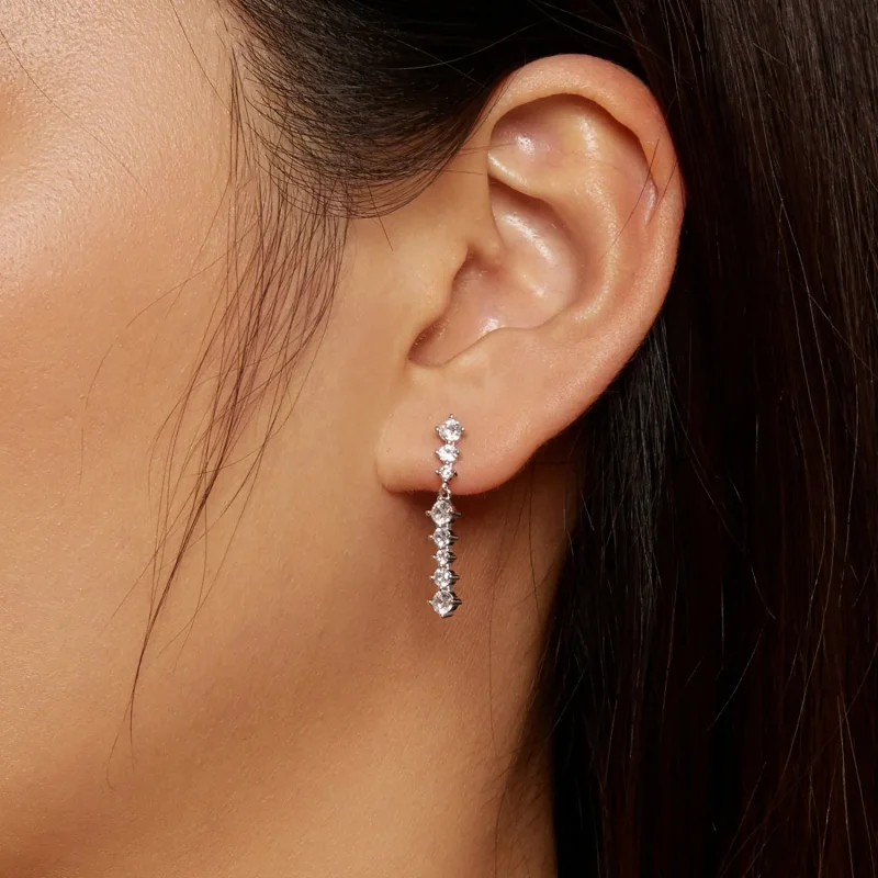 (zdjęcie do) Pandora Style Kwiatki z Frędzlami Kolczyki - BSE870 - Wyświetl 7
