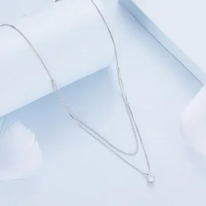 Pandora Style Lśniący Naszyjnik z Podwójną Warstwą - BSN358