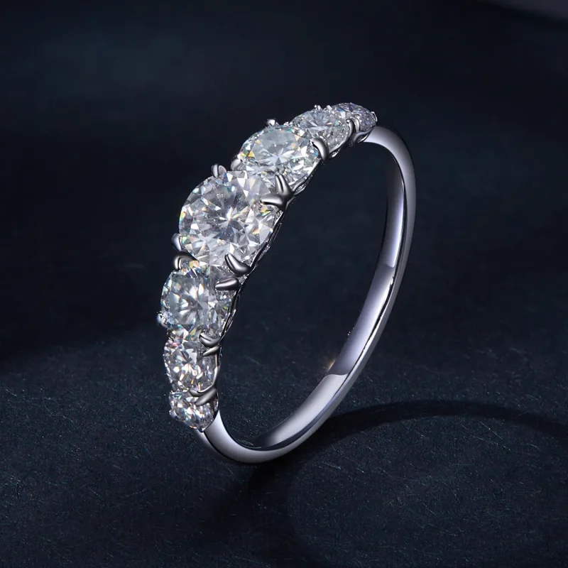 (zdjęcie do) Pandora Style Lśniący Pierścionek z Moissanite (Jeden Certyfikat) - MSR037 - Wyświetl 2