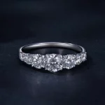 Pandora Style Lśniący Pierścionek z Moissanite (Jeden Certyfikat) - MSR037