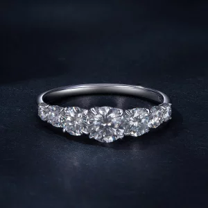 Pandora Style Lśniący Pierścionek z Moissanite (Jeden Certyfikat) - MSR037
