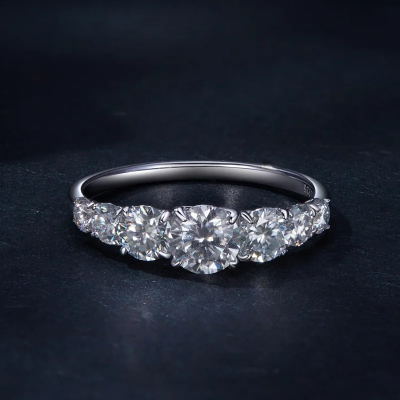 (zdjęcie do) Pandora Style Lśniący Pierścionek z Moissanite (Jeden Certyfikat) - MSR037 - Wyświetl 3
