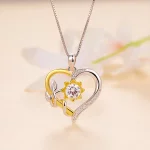 Pandora Style Love Moissanite Necklace (Jeden certyfikat) - MSN012