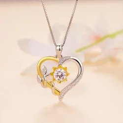Pandora Style Love Moissanite Necklace (Jeden certyfikat) - MSN012