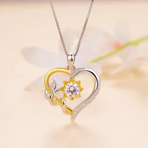 Pandora Style Love Moissanite Necklace (Jeden certyfikat) - MSN012