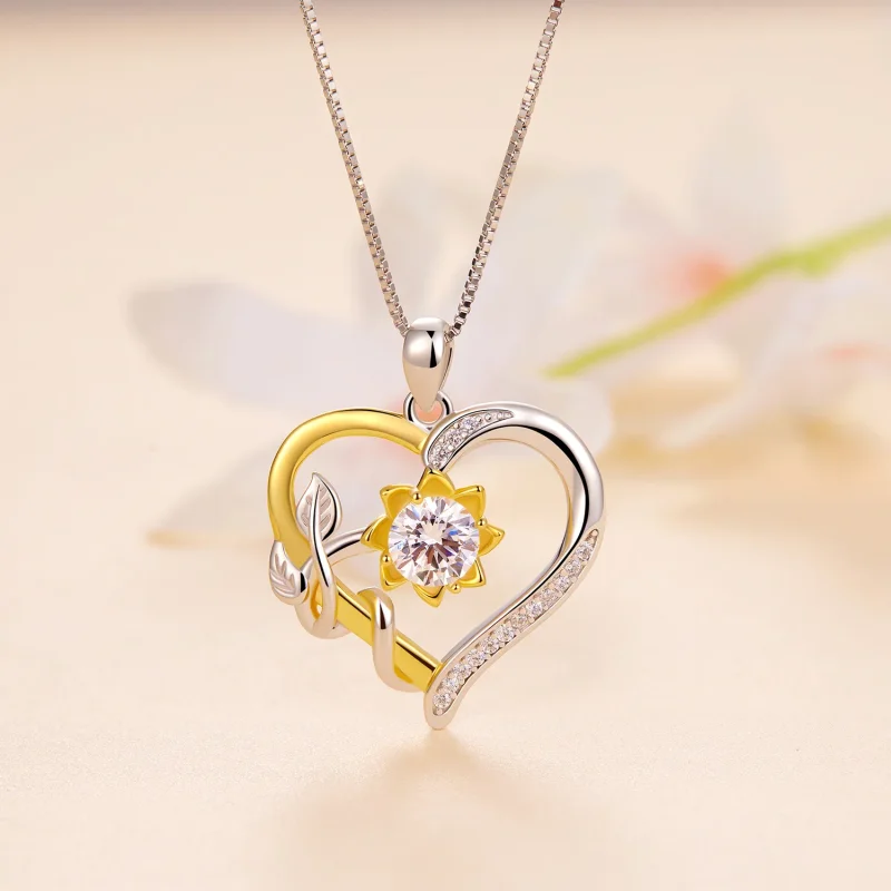 (zdjęcie do) Pandora Style Love Moissanite Necklace (Jeden certyfikat) - MSN012 - Wyświetl 2