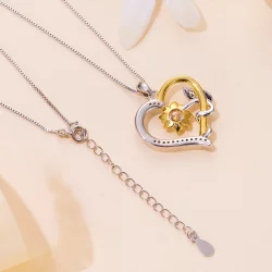 Pandora Style Love Moissanite Necklace (Jeden certyfikat) - MSN012