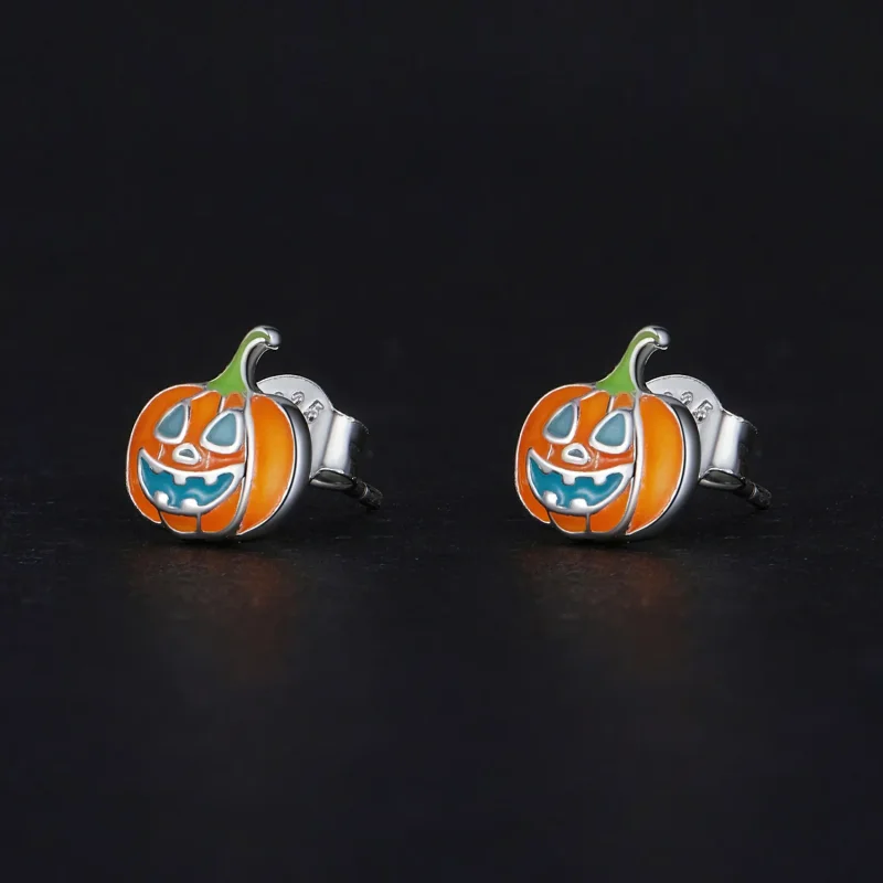 (zdjęcie do) Pandora Style Luminouszna Dynia Personalizowane Kolczyki Sztyfty - SCE1640 - Wyświetl 2