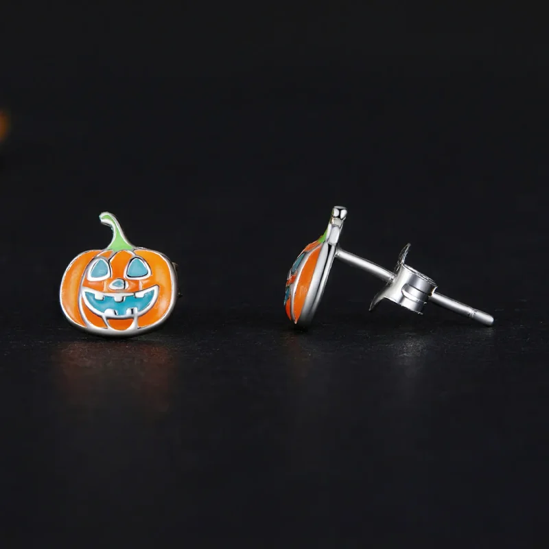 (zdjęcie do) Pandora Style Luminouszna Dynia Personalizowane Kolczyki Sztyfty - SCE1640 - Wyświetl 4