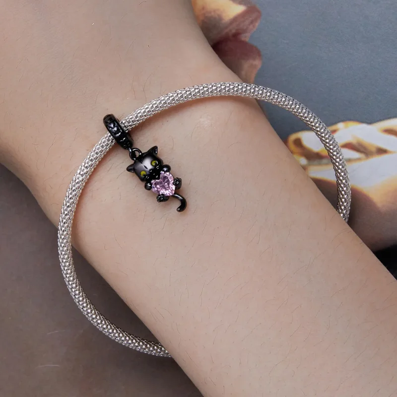 (zdjęcie do) Pandora Style Mały Czarny Kotek - BSC800 - Wyświetl 5