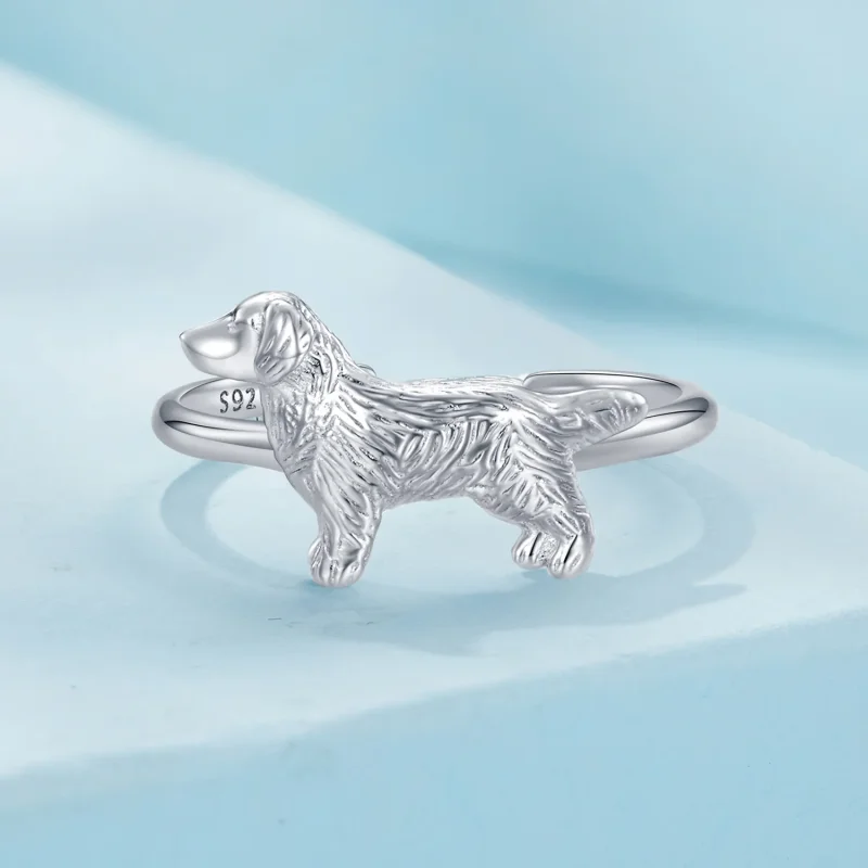 (zdjęcie do) Pandora Style Mały Złoty Retriever Pierścionek - SCR952 - Wyświetl 3