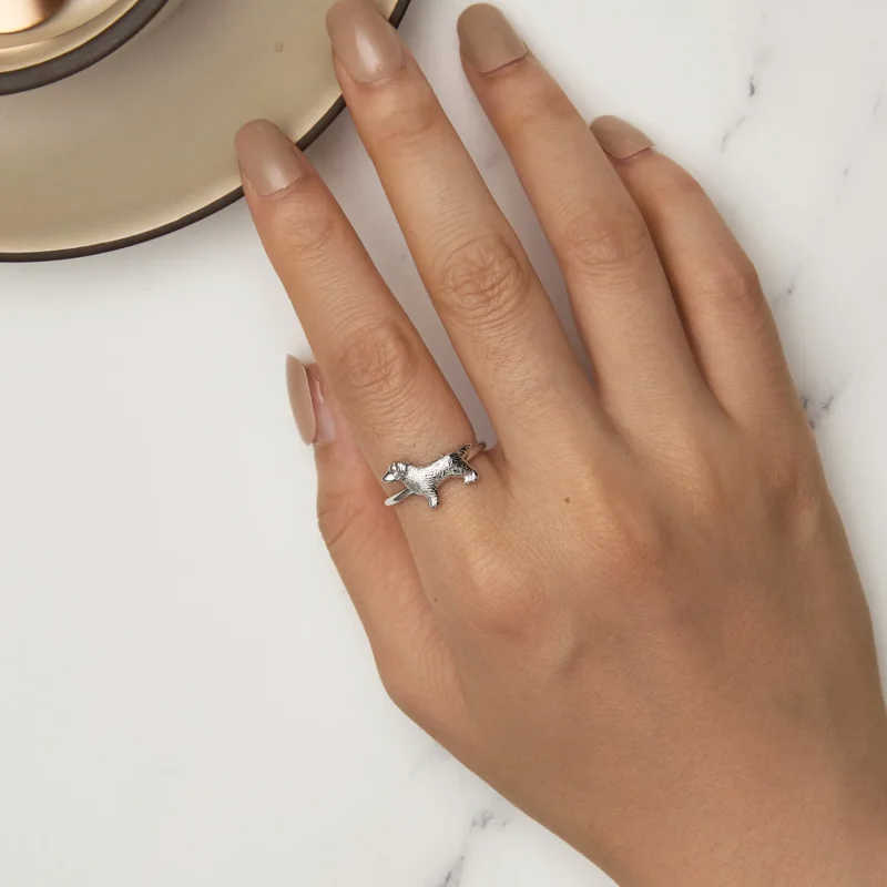 (zdjęcie do) Pandora Style Mały Złoty Retriever Pierścionek - SCR952 - Wyświetl 5