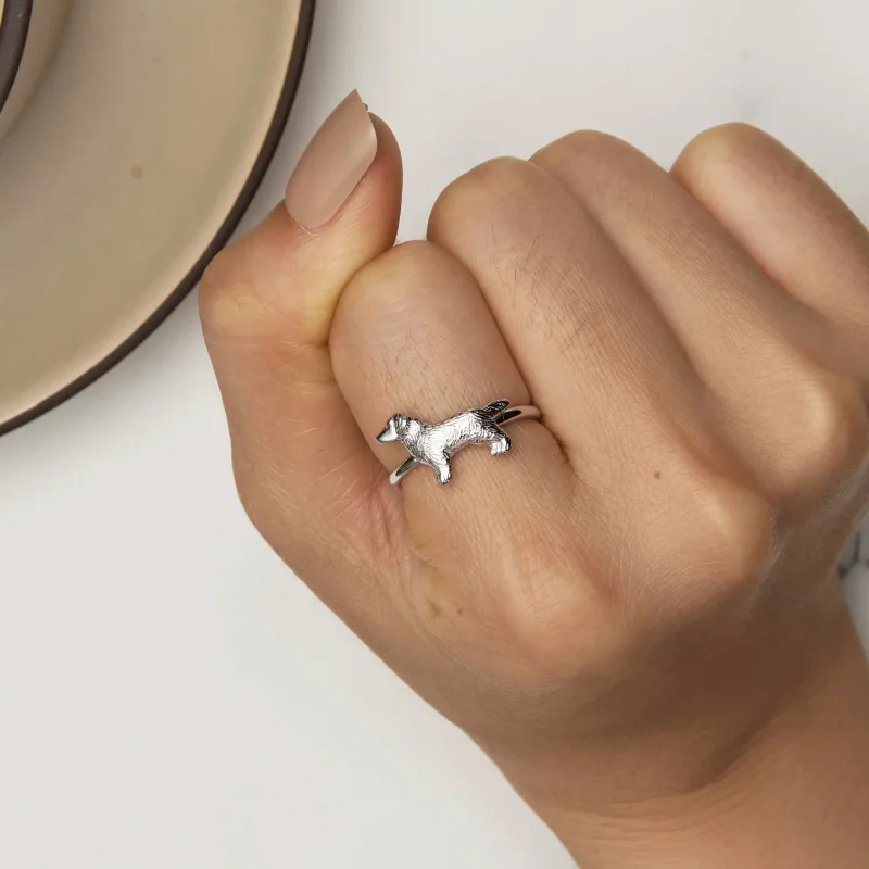 (zdjęcie do) Pandora Style Mały Złoty Retriever Pierścionek - SCR952 - Wyświetl 6