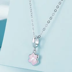 Pandora Style Mini Biały Dangling z pazurami kota - SCC2476-A