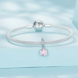 Pandora Style Mini Biały Dangling z pazurami kota - SCC2476-A