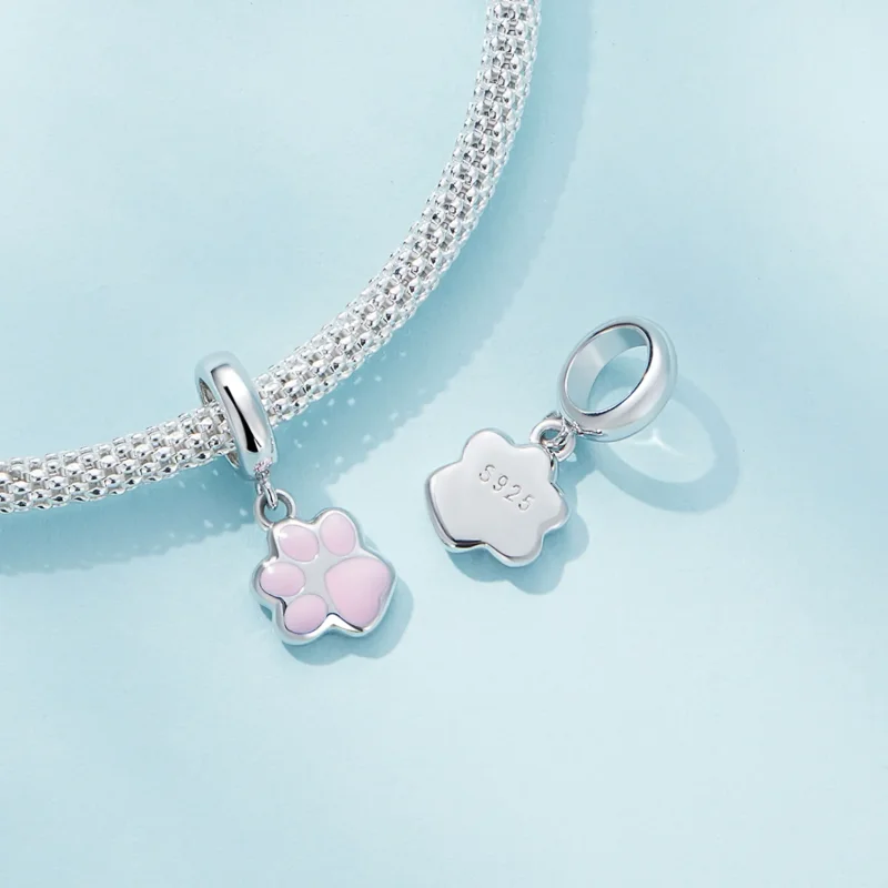 (zdjęcie do) Pandora Style Mini Biały Dangling z pazurami kota - SCC2476-A - Wyświetl 4