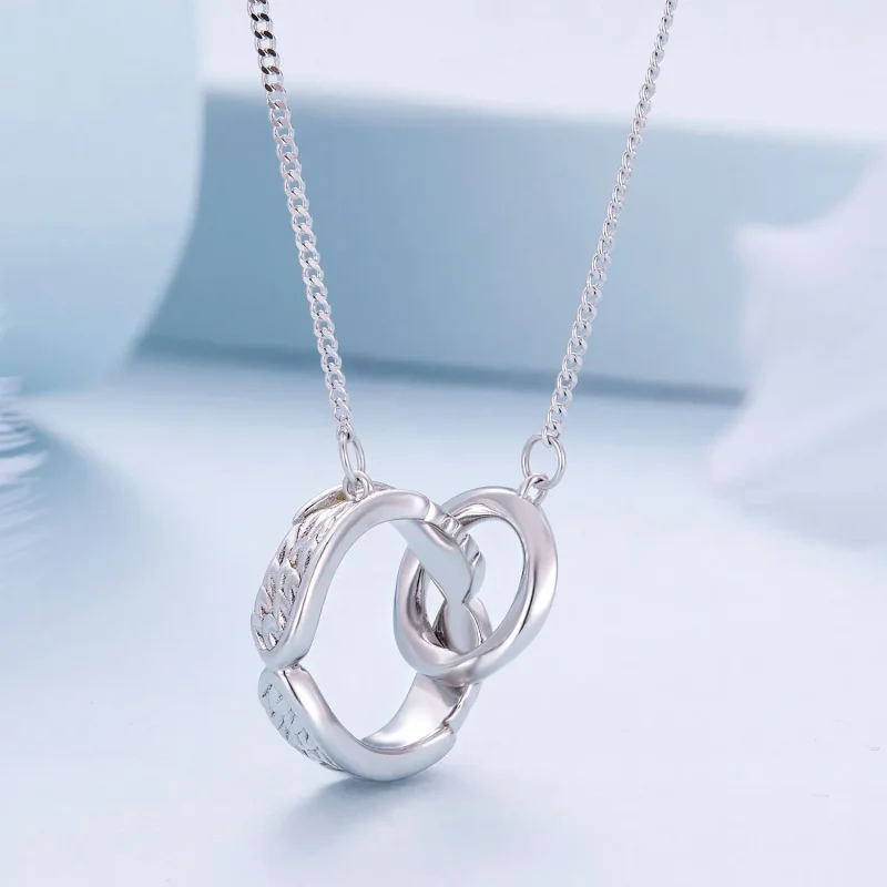 (zdjęcie do) Pandora Style Mobius Double Ring Necklace - BSN362 - Wyświetl 2