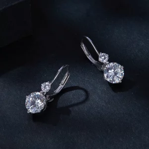 Pandora Style Moissanite Kolczyki obwódka (Dwa certyfikaty) - MSE031