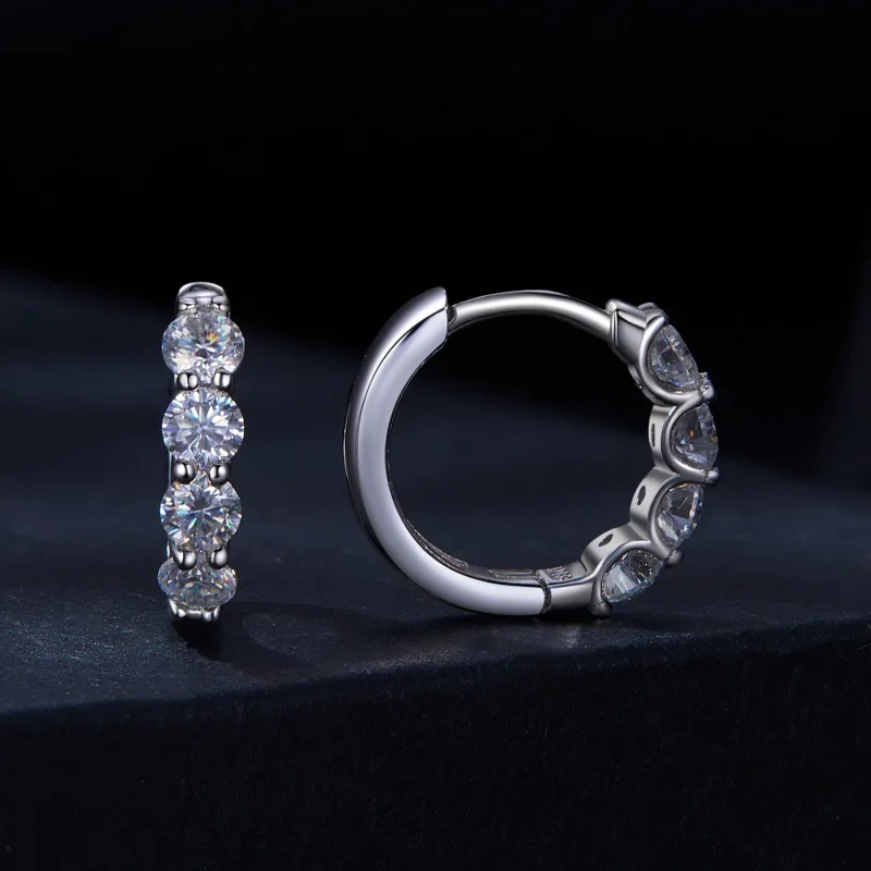 (zdjęcie do) Pandora Style Moissanite Kolczyki Wieszaki - MSE030 - Wyświetl 2