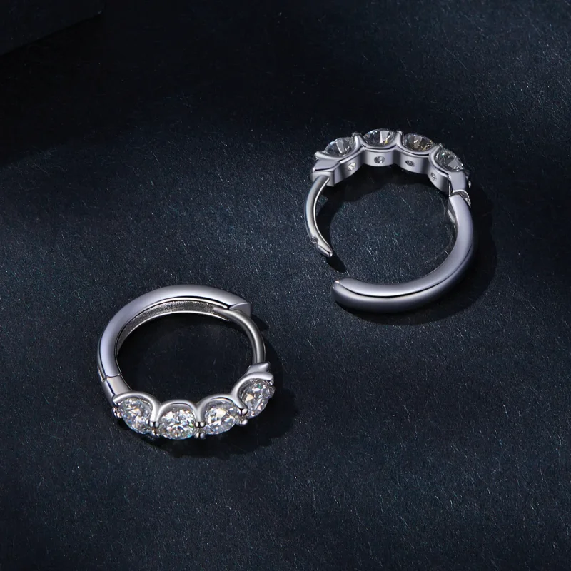(zdjęcie do) Pandora Style Moissanite Kolczyki Wieszaki - MSE030 - Wyświetl 4