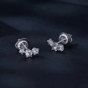 Pandora Style Moissanite Studs Earrings (Jeden certyfikat) - MSE034