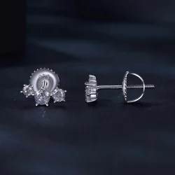Pandora Style Moissanite Studs Earrings (Jeden certyfikat) - MSE034