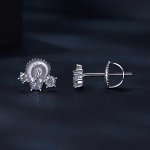 Pandora Style Moissanite Studs Earrings (Jeden certyfikat) - MSE034