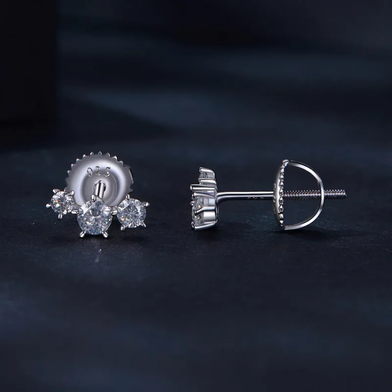 (zdjęcie do) Pandora Style Moissanite Studs Earrings (Jeden certyfikat) - MSE034 - Wyświetl 3