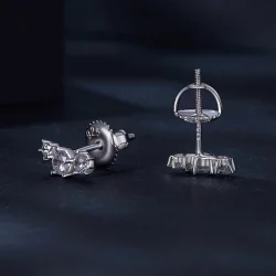 Pandora Style Moissanite Studs Earrings (Jeden certyfikat) - MSE034