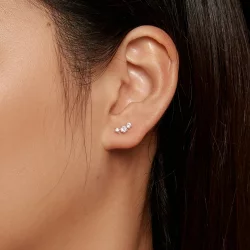 Pandora Style Moissanite Studs Earrings (Jeden certyfikat) - MSE034